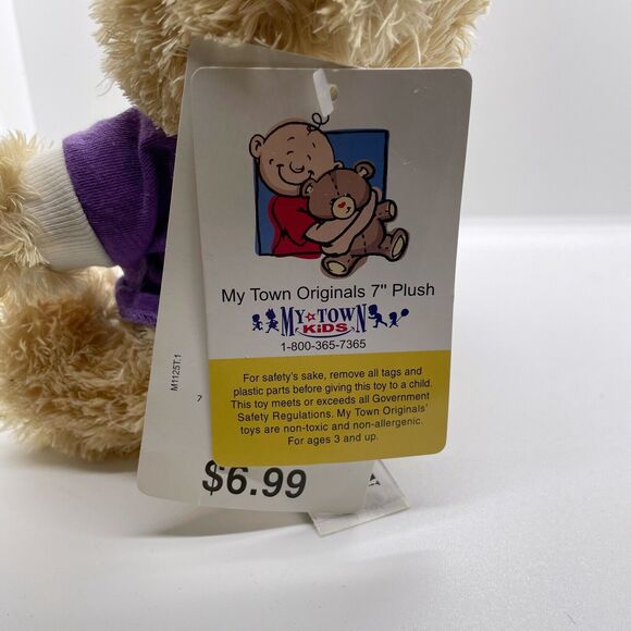 NEW Teddy Bear 7" Tan Sits Soft Toy Plush Marietta GA Tee Stuffed Animal - Picture 2 of 6